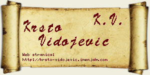 Krsto Vidojević vizit kartica